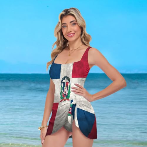 Traje de baño con falda para resolver la incomodidad playera con estilo 7