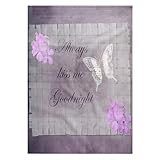 3dRose 22x30 Bath Hand Pool Towel - Always Kiss Me Goodnight - Romantic Sayings - Floral and Butterfly Art PS Creations