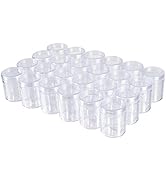 BENECREAT 24 Pack 1.5x2 (40ml) Empty Clear Plastic Bead Storage Container jar with Rounded Screw-...