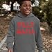 Youth Hoodie Distressed Bills Mafia Red Print X-Large Charcoal Grey