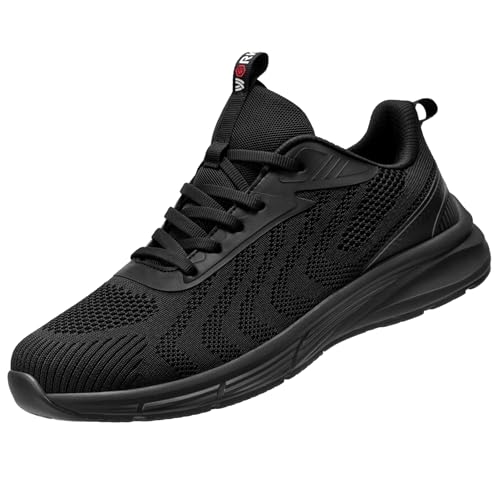 Image of LARNMERN Mens Slip Resistant Work Sneakers Kitchen Restaurant Chef Shoes Zapatos De Trabajo Antideslizantes para Hombres Walking Running（Black，9.5）