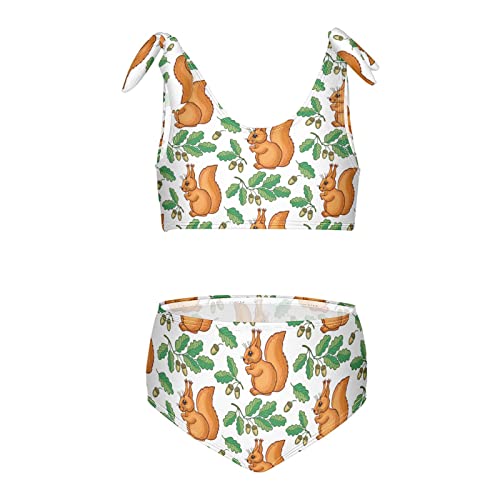 Image of Horse Pattern On Blue Girls Bikini Sets 2 Piece Swimsuits Bathing Suit Swimwear
