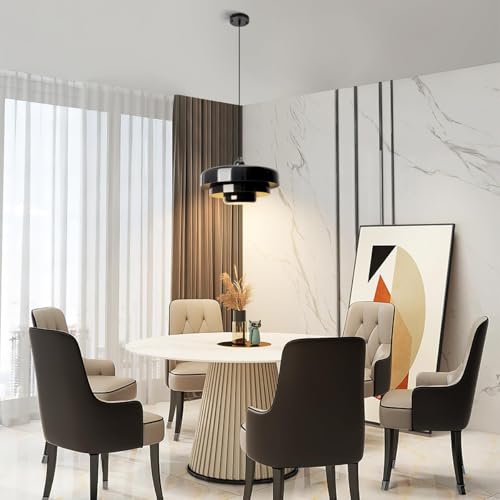 Image of 2-Pack Black Pendant Lights, Adjustable Industrial Farmhouse Hanging Lamps for Kitchen Island Over Sink, Dining Room, Hallway, Entryway Ceiling Light Fixtures