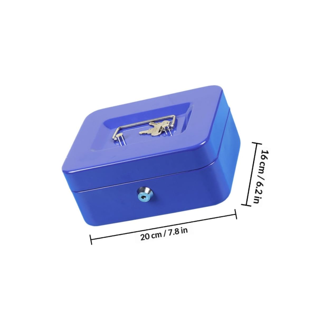 Abschließbare Metall Geldkassette mit Sechs Fächern Blau