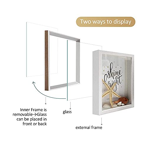 Afuly Weiß Box 3D Bilderrahmen 15x20 13x15 Holz Fotorahmen Weihnachte Einzigartige Geschenken – Bild 8