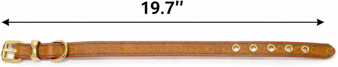 Everything Chic Luxury Designer Dog Matching Collar and Leash Set, Adjustable Collar, Fashion Pet Accessories for Small, Medium & Large Dogs (Medium, MGucchewiCollarLeashSet)