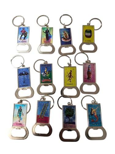 CLGIFT Set of 12 Loteria Mexican loteria favor Keychain/Bridal Shower/Baby Shower/Quinceañera/Birthday/Baptism/Religious S (19)