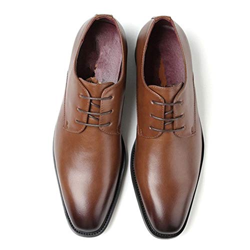 Chaussures Oxfords rétro pour hommes en cuir bruni vegan et semelle caoutchouc