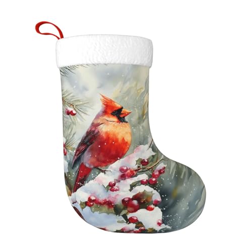 thmnj Bird Christmas Stocking 17.7" Large Xmas Stockings for Holiday Christmas Party Fireplace Family Hanging Stocking Decorations