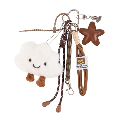 Georgie Porgy Accessoires pour Sacs à main Bag Charm Porte-clés pour Femmes Pendentif de Sac pour Sac à dos Cadeau d'anniversaire pour filles (Nuage Étoile Friends)