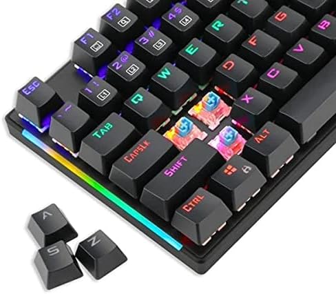 Close-up of T-DAGGER T-TGK310-BL keyboard switches with removed keycaps