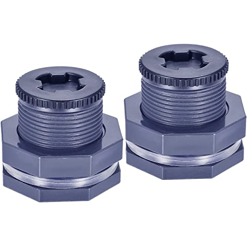 WANGCL 2 Pieces 1 Inch Internal thread PVC Bulkhead Fitting for Rain ...