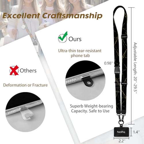 Image of Icycay Phone Lanyard Crossbody Strap Neck Adjustable Teacher Women Marble | for Cell Phone Case Keys ID Badges, Anti Theft, Multifuctional, Cute Phone Holder, Travel Hiking Essential Accessories, Gifts