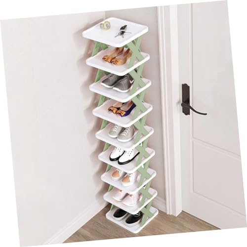 Étagère à chaussures empilable 9 niveaux meuble de rangement pliable et compact