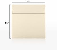 Vista 298 de LUXPaper Sobres de invitación cuadrados Despegar y prensar 8 x 8 pulgadas Natural Texto de 70 libras 50