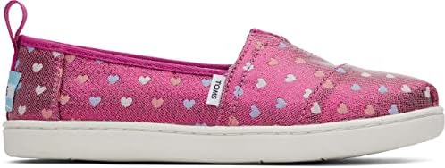 TOMS Girls Alpargata Loafer Flat, Dark Fuchsia Glimmer Hearts, 5.5 Big Kid | Image 2