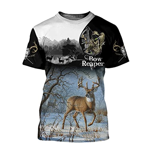 T-shirt d'été décontracté homme imprimé 3D fleurs arbres taille M CT79 - 3