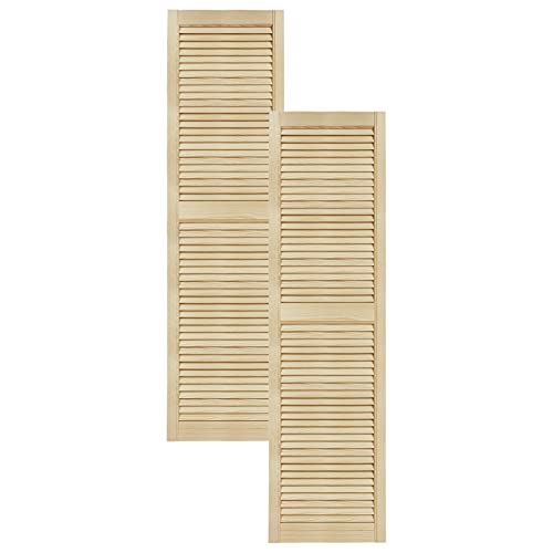 DecoMeister Mobili Porta Lamella Porte Pino Mobili Anteriore Pino Non Trattato Armadio Porta Armadio Aperto Lamelle 444x1700 mm Confezione da 2 pezzi in legno massiccio a venatura naturale
