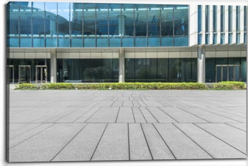 Empty brick floor modern buildings Canvas Wall Art Decor Framed