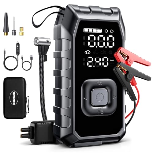 Portable Jump Pack with Air Compressor,65W Fast Charge 180PSI Cordless Electric...