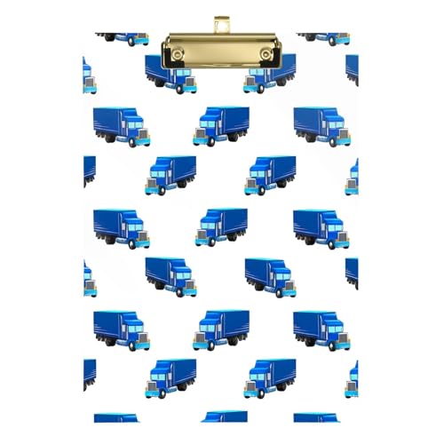 カートゥーン ブルー トラック 両面プリント 教室用クリップボード 教室、レストラン用 12.5インチ x 9インチ