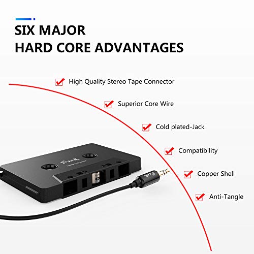 Elook Car Cassette Aux Adapter Kit, with A Smartphone to 3.5 mm Headphone Jack Adapter for Phone, MP3 ect. Black by Elook - Image 6