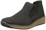 Flexible Laufsohle Rieker Damen 56490 Chelsea Boots, Schwarz (Schwarz/Schwarz), 40 EU