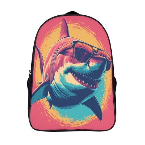 Sac à dos d'école requin 3D pour garçon : bagage scolaire ergonomique 40x28x16cm