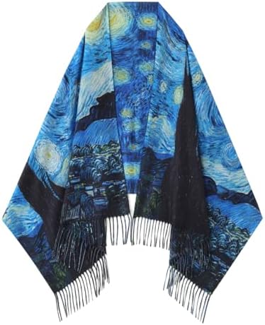 Umjetnost Soft Cashmere Feel Scarf For Women Winter Warm Scarves Large Shawl Wrap Monet Van Gogh Art Print