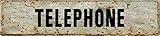 ANY AND ALL GRAPHICS Telephone Rustic Vintage Antique Look 4'x18' Aluminum Novelty Street Sign