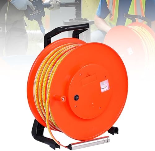 Portable Electronic Well Water Level Indicator, 150m Deep Well Sounder Tool with Stainless Steel Probe for Accurate Water Level Measurement in Boreholes and Wells