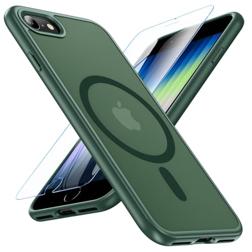 Coque MagSafe pour iPhone SE 2022 et iPhone 8 antichoc verte