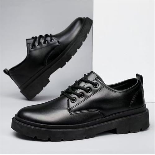 Platform Oxfords Shoes Lug Sole Heightening Casual Round Toe Non Slip Shoes Modern Lace up Leather Comfort Business Work Office Dress Shoes3