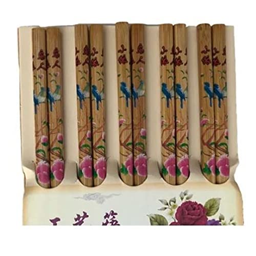 Jogo hashi bambu 10 pares estampa variada