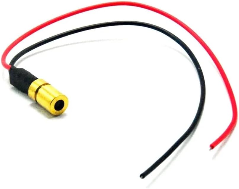 BEINME 6x10mm Mini Brass 780nm 3mW Infra-Red IR Laser Diode Dot Module DC3V Pack of 5, 532MFB-50-QSZJ