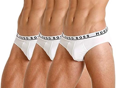BOSS Men's 3-Pack Classic Regular Fit Stretch Briefs, White, m