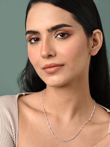 Image of Clara Anti-Tarnish 925 Sterling Silver Chain Necklace in 18 inches | Gift for Women and Girls| Minimal Daily Wear