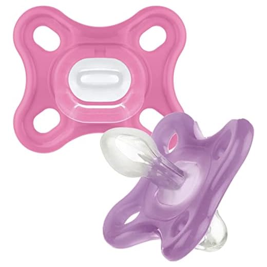 Intrucciones en lengua extranjera - MAM Comfort - Chupetes de silicona de 0 meses + (paquete de 2), suave y ligero, recién nacidos, con estuche de viaje autoesterilizante, color rosa