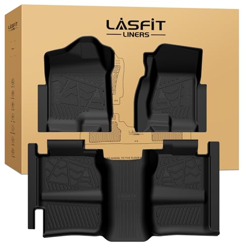 Image of LASFIT Floor Mats for Chevy Silverado /GMC Sierra Extended Cab 1500 2500 /2500HD 1999-2007, 3500HD 2001-2007(2007 Fit Classic Body Only), All Weather TPE Custom Fit Floor Mats for Cars, 1st & 2nd Row