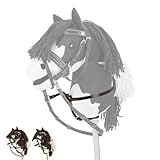 NETPROSHOP Hobby Horsing Martingal Schwarz oder Dunkelbraun mit elastischen Gabelriemen, Farbe:Dunkelbraun