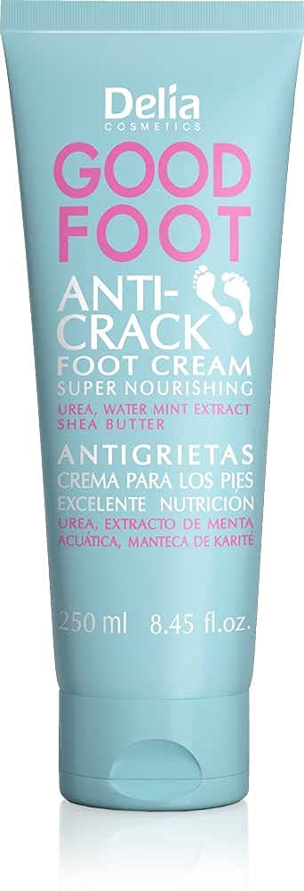 Delia Cosmetics - Good Foot - Foot Cream for Cracked Heels - Protects Sensitive Heels - Prevents Damage - Provides Regeneration and Comfort for Dry Feet - Refreshing Effect - Shea butter, Urea, 250 ml