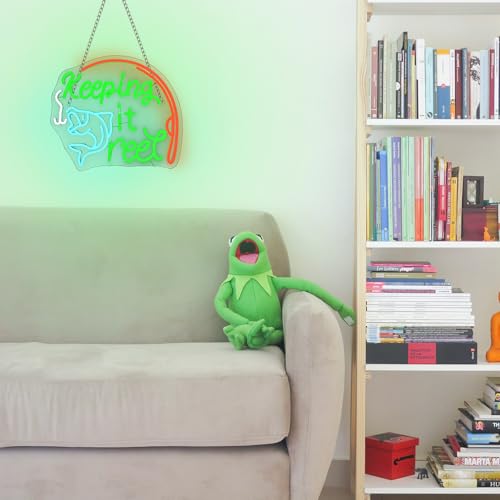 Image of Keeping It Reel Neon Sign Fishing Themed LED Wall Decor for Man Caves, Tackle Shops & Lake Houses, USB-Powered Adjustable Brightness, Angler-Themed Decoration