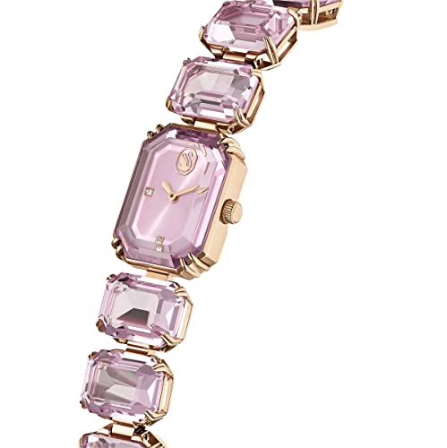 Image of Swarovski Millenia Watch, Octagon Cut Bracelet, Pink, Rose Gold-Tone Finish