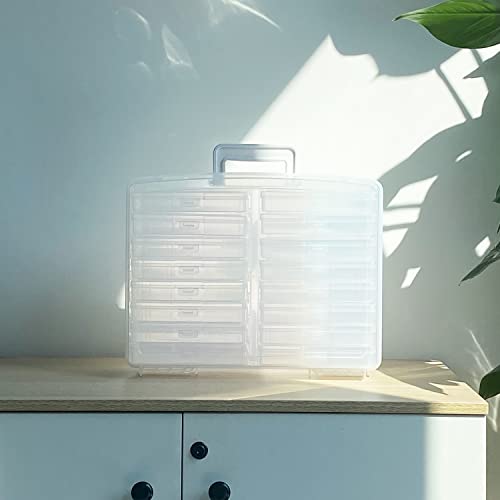 Naivees Photo Storage Case 4\" x 6\" Photo Case-16 Inner Photo Organizer Boxes Craft Keeper Photo Storage Containers Box for Photos, Pictures,Art (Transparent ×2) - Thumbnail 6
