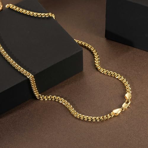 14K Gold Chain for Men Gold Cuban Link Chain for Men 14K Gold Necklaces for Women Chains for Mens Necklace Chains 5MM3