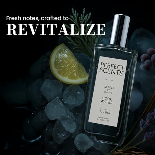 Image of Perfect Scents Fragrances, Inspired by Davidoff's Cool Water, Men's Eau de Toilette, CLEAN, Vegan, Paraben-Free, Phthalate-Free, Never Tested on Animals, 3.4 Fluid Ounces
