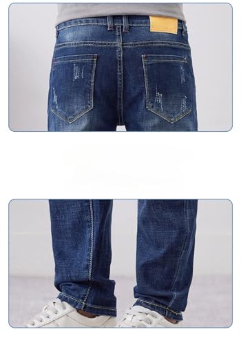 Men's Ripped Stretch Jeans Hip-Hop Trousers Slim Little Feet Distress Denim Pants3