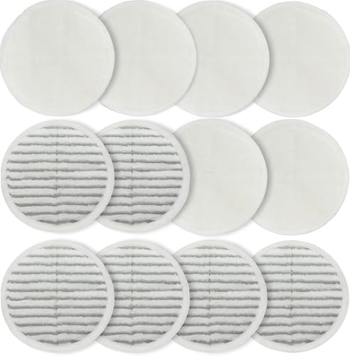Spinwave Mop Replacement Pads for Bissell Spinwave 20399 23157 23159 2039A 2124A 20393 2039T 2039W 20391 20395 2307 2315A Hard Floor Mop Refill Heavy Scrub Pad- Part #1611297 & 1611298 (6+6)