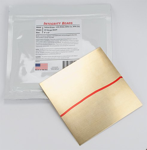 Yellow Brass 20 Gauge Sheet - 6