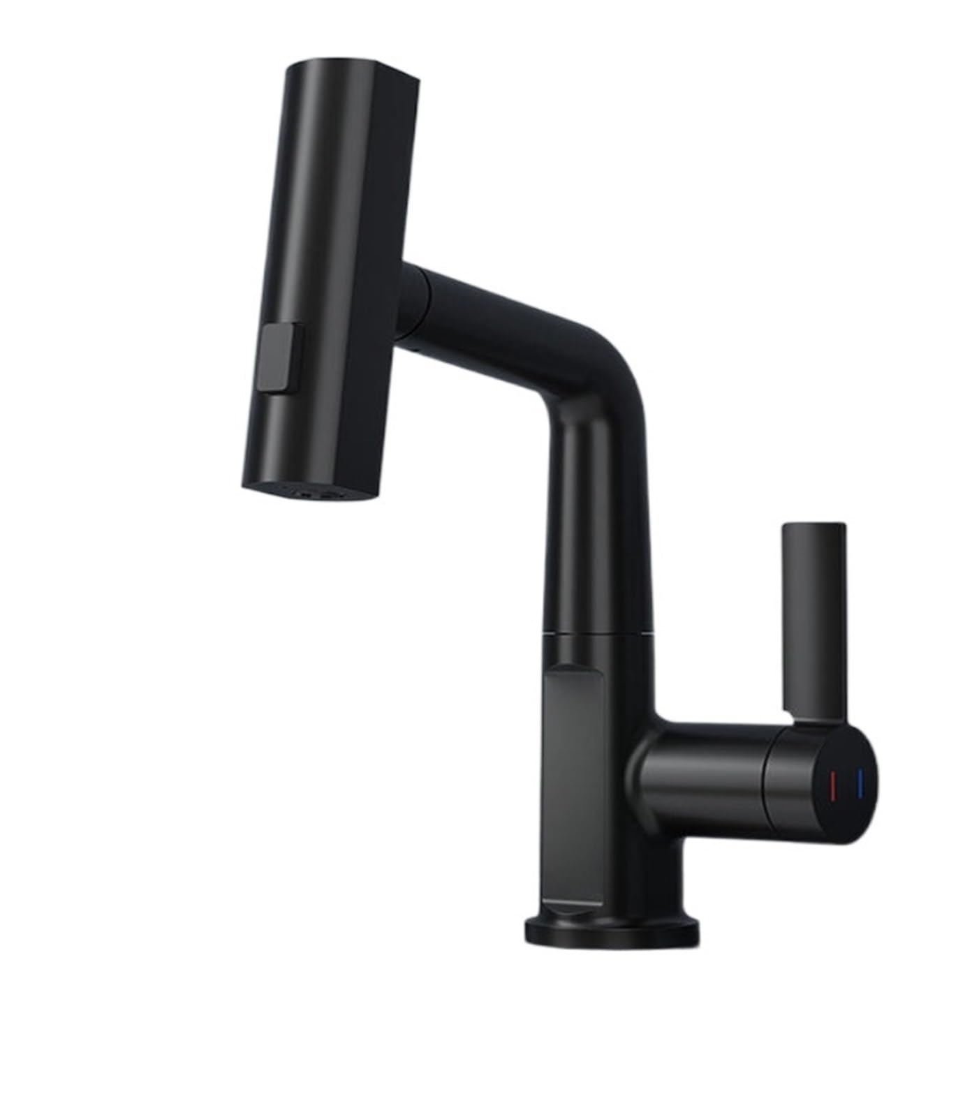 BHFPFZA Pull Down Kitchen Faucet with Digital Display, Waterfall Stream Sprayer, Hot & Cold Mixer Tap for Bathroom, Kitchen Sink, Bar, Farmhouse & Laundry (Black)